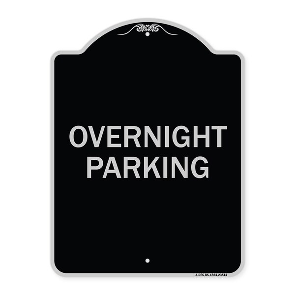 Signmission Overnight Parking Heavy-Gauge Aluminum Architectural Sign, 24" x 18", BS-1824-23514 A-DES-BS-1824-23514 - main